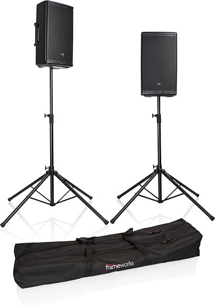 Gator GFW-SPK-4000SET Speaker Stands with Bag, New, Action Position Front