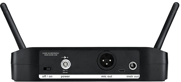 Shure GLXD24/SM58 Digital Handheld Wireless SM58 Microphone System, Band Z2 (2.4 GHz), Receiver Rear