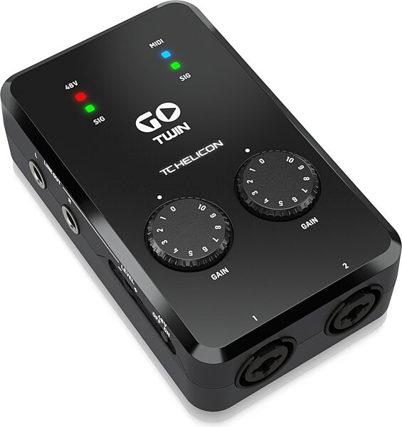 TC-Helicon Go Twin High-Definition Audio/MIDI Interface for Mobile Devices, New, Action Position Back