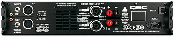 QSC GX3 Power Amplifier (300 Watts), USED, Warehouse Resealed, Rear