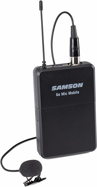 Samson Go Mic Mobile PXD2 Beltpack Transmitter with LM8 Lavalier Microphone, New, Action Position Back