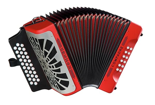 Hohner Compadre Accordion (with Gig Bag), Red, E/A/D, with Gig Bag, Action Position Back