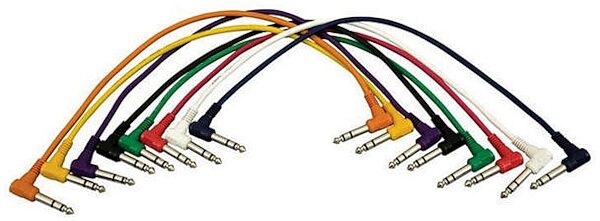 Hot Wires Balanced Patch Cables, 17 Inch, PC1817TRSR, Right Angle End, 8-Pack, Right Angle End