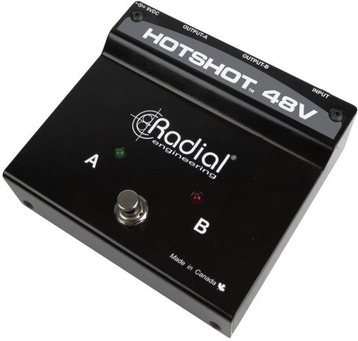 Radial HotShot 48V Phantom Power Supply and Microphone Switcher, New, Action Position Back