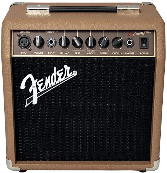 Fender Acoustasonic 15 Acoustic Guitar Combo Amplifier (15 Watts), New, Closeup View 1