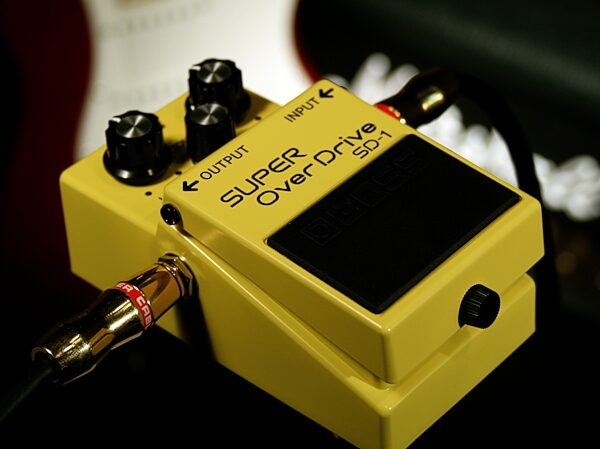 Boss SD-1 Super Overdrive Pedal, New, Application Shot Front