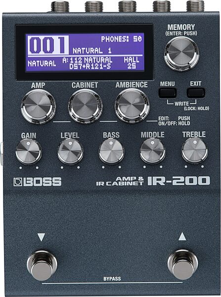 Boss IR-200 Amp and Cabinet Processor Pedal, New, Action Position Back