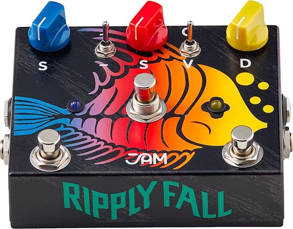 JAM Pedals RipplyFall Bass Chorus Vibrato Phaser Pedal, New, Action Position Back