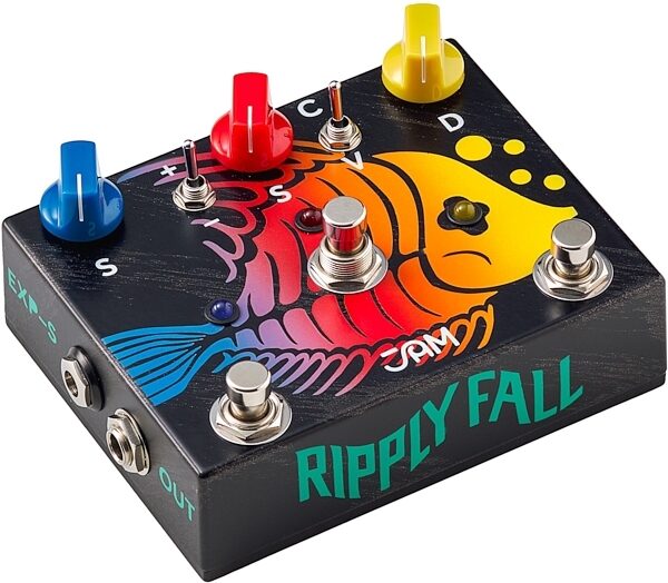 JAM Pedals RipplyFall Bass Chorus Vibrato Phaser Pedal, New, Action Position Side