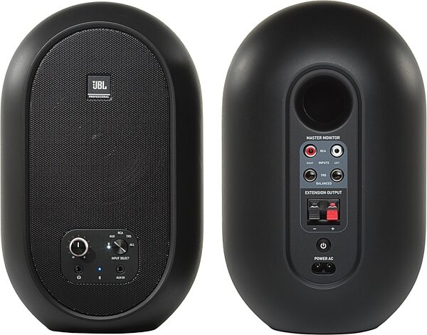 JBL 104-BT Bluetooth Compact Powered Desktop Speaker, Black, USED, Scratch and Dent, Action Position Back