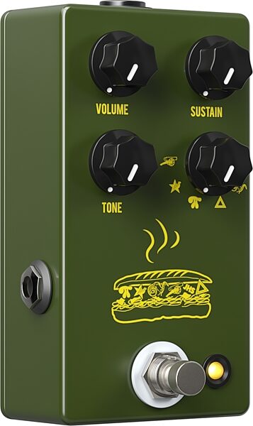 JHS Muffuletta Fuzz Pedal, Army Green, Action Position Back