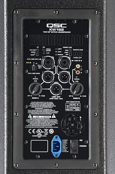 QSC KW152 2-Way Powered Loudspeaker (1000 Watts, 1x15"), New, Rear
