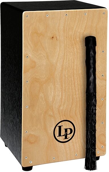 Latin Percussion LP1428NYN Black Box Wire Cajon, Natural Face, with Cajon Brush, pack