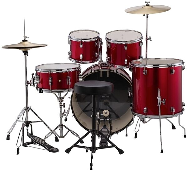 Ludwig LC175 Accent Drive Complete Drum Kit (5-Piece), Red