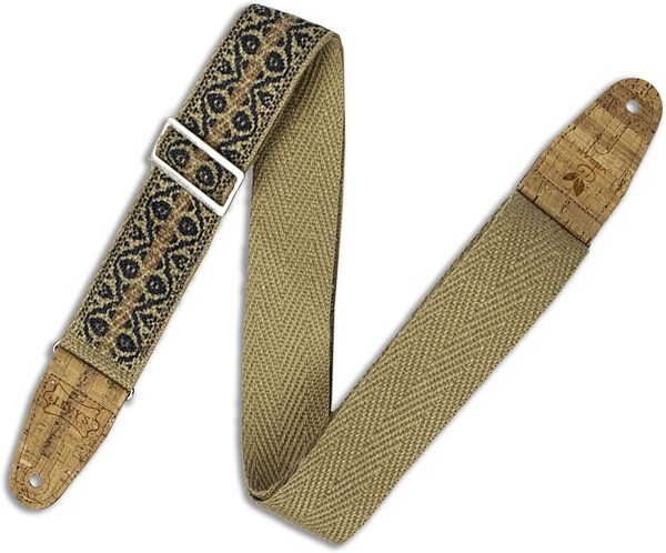 Levy's Vegan Hemp Guitar Strap, Berry and Taupe, MH8P-007, Action Position Back