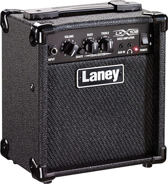 Laney LX10B Bass Combo Amplifier (10 Watts, 1x5"), Black, Angled Front