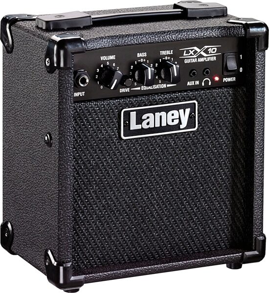 Laney LX10 Guitar Combo Amplifier (10 Watts, 1x5"), Black, Angled Front