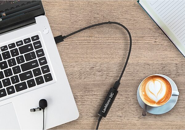 Saramonic LavMicro+DC Digital Lavalier Microphone with Lightning, USB-C & USB-A Output, New, Action Position Back