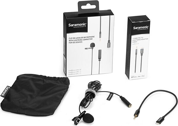 Saramonic LavMicro U1A Lavalier Microphone with Lightning Connector, New, Action Position Front