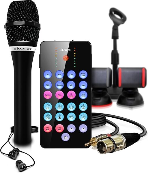 Icon LivePod Plus Vocal Effects Processor for Live Streaming Bundle with Microphone, New, Bundle