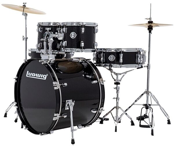 Ludwig LC195 Drive Complete Drum Set, 5-Piece, Black Sparkle, view