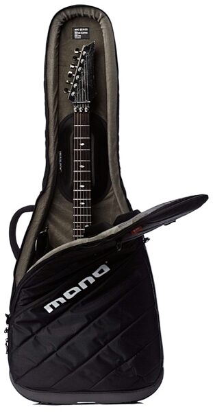 Mono Vertigo Electric Guitar Case, Jet Black, Black Open