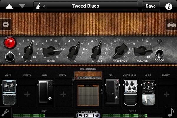 Line 6 Mobile In iOS Audio Interface for iPhone and iPad, Mobile POD Screenshot Tweed Blues