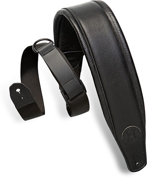 Levy's Right Height Padded Leather Guitar Strap, Black, MRHGP-BLK, Main