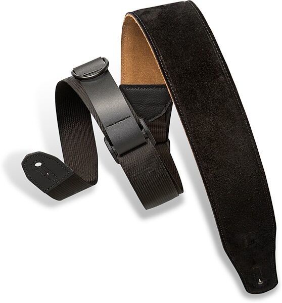 Levy's Right Height Suede Padded Guitar Strap, Black, MRHSP-BLK, Main