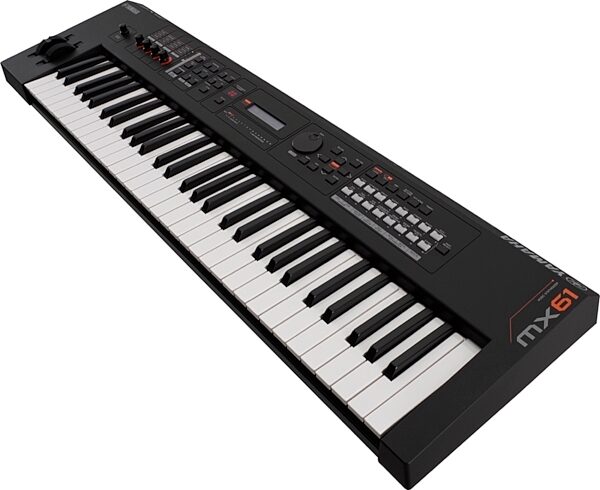 Yamaha MX61 v2 Keyboard Synthesizer, 61-Key, Black, Black Angle