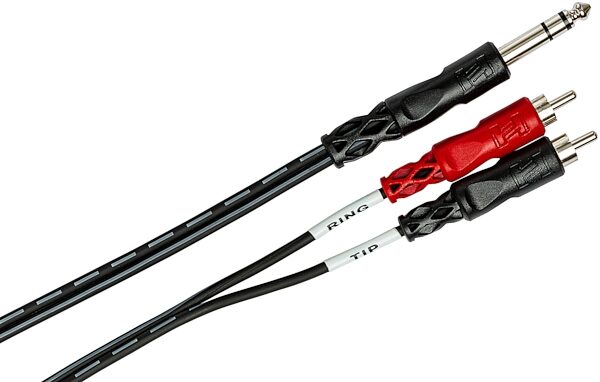 Hosa TRS 1/4" TRS to Dual RCA Insert Cable, 1 Meter, TRS-201, HOSTRS