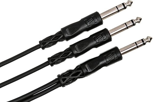 Hosa Y Cable (1/4" TRS to Dual 1/4" TRS), 3', CYS-103, HOSCYS