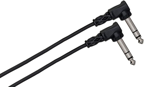 Hosa CSS100 Series 1/4" TRS to 1/4" TRS Right Angle Interconnect Cable, 3', CSS-103RR, HOSCSSRR