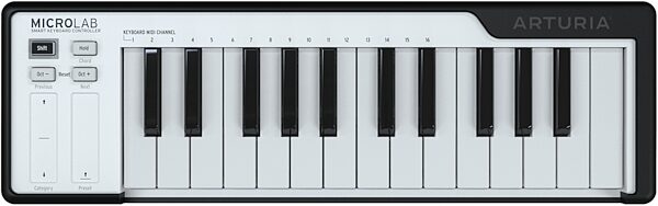 Arturia MicroLab USB MIDI Controller Keyboard, 25-Key, Black, Black