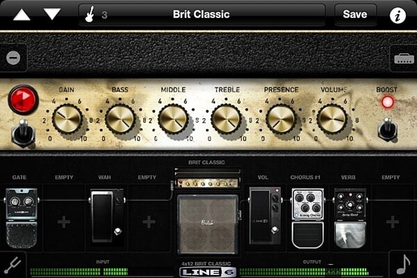 Line 6 Mobile In iOS Audio Interface for iPhone and iPad, Mobile POD Screenshot British Classic