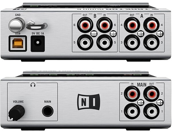 Native Instruments Traktor Scratch A6 USB DJ Audio Interface, New, Front and Back