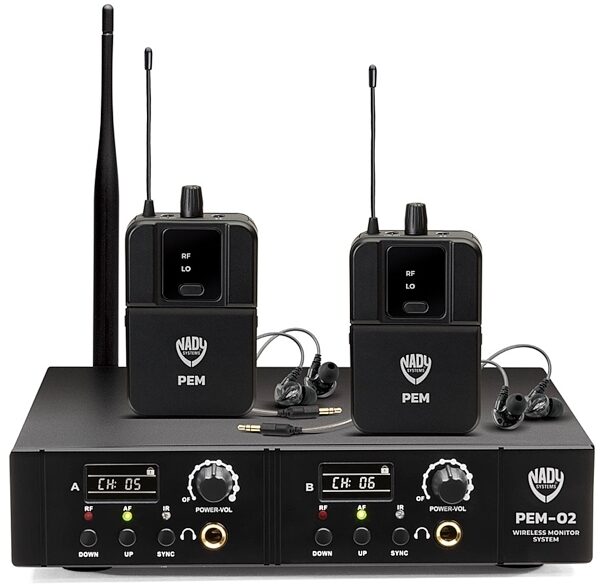 Nady PEM-02 Dual-Channel Wireless Personal In-Ear Monitor System, New, view