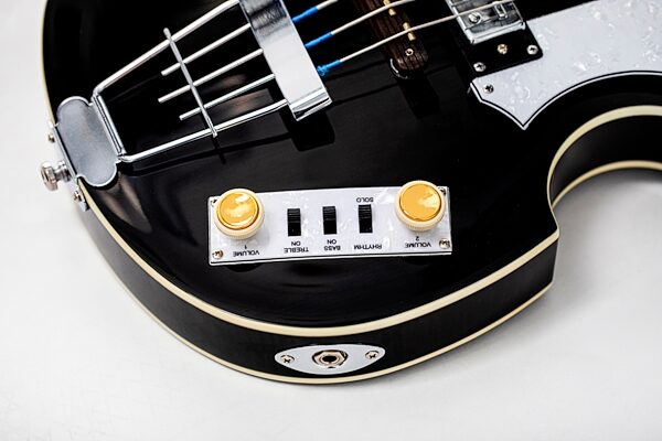 Hofner Ignition Pro Edition Violin Bass Guitar, Transparent Black, Detail Control Panel