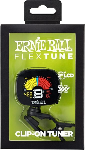 Ernie Ball Flextune Clip-On Tuner, New, Action Position Back