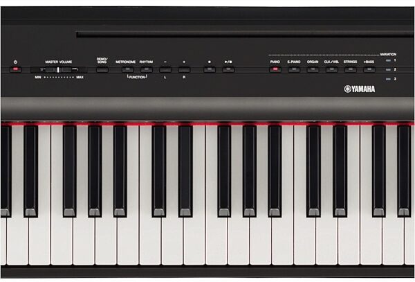 Yamaha P-125 Digital Stage Piano, 88-Key, Black, Top