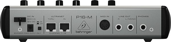 Behringer P16-M Powerplay Personal Headphone Mixer (16-Channel), Rear