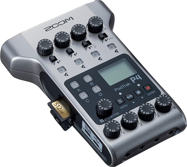 Zoom PodTrak P4 Portable Recorder for Podcasting, New, With SD Card