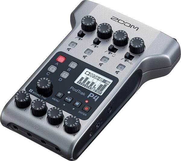 Zoom PodTrak P4 Portable Recorder for Podcasting, New, Angle