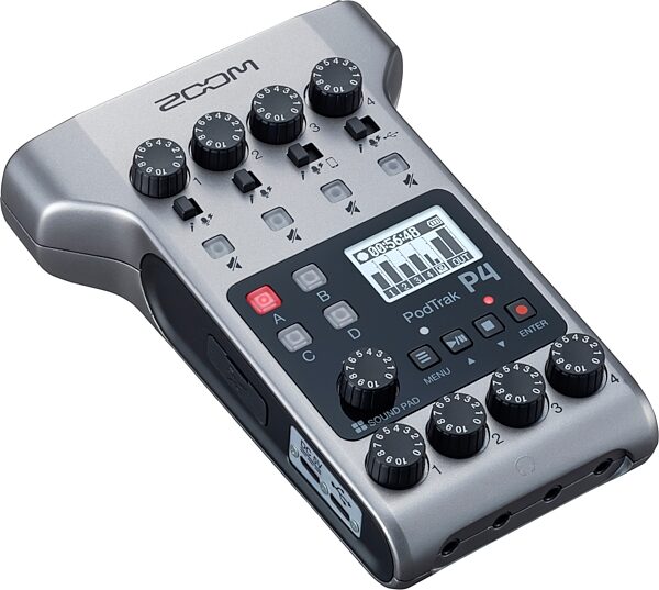 Zoom PodTrak P4 Portable Recorder for Podcasting, New, Angle