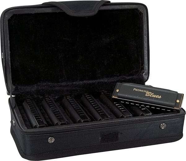 Hohner Piedmont Blues Harmonica Set, 7-Pack, with Case, Main