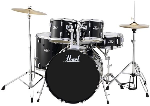 Pearl RS525SC Roadshow Complete Drum Kit, 5-Piece, Black, Jet Black