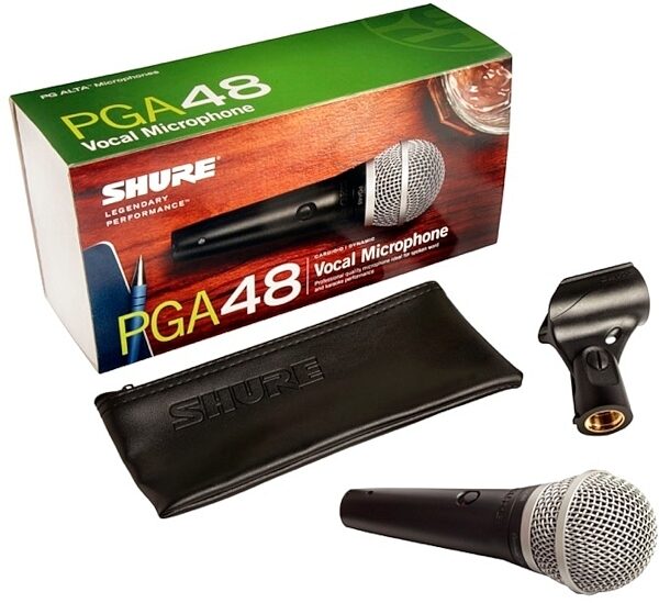Shure PGA48 Dynamic Handheld Vocal Microphone, PGA48-LC, Pack