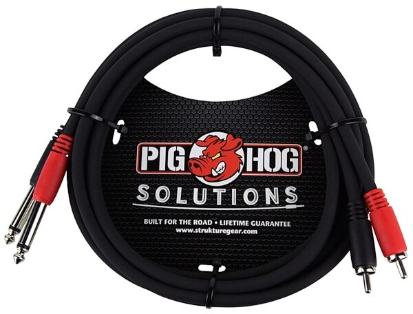 Pig Hog Solutions RCA to 1/4" Cable, 3', Main
