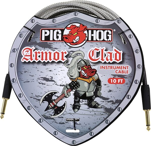 Pig Hog Armor Clad Instrument Cable, 10', Action Position Back