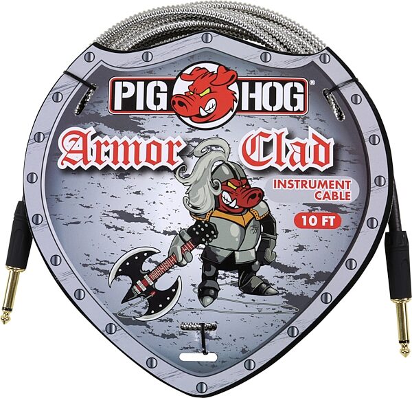Pig Hog Armor Clad Instrument Cable, 10', Action Position Front